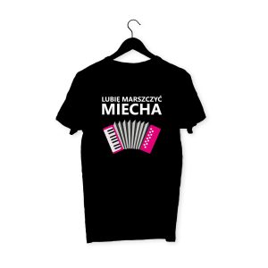 Koszulka czarna "Lubię marszczyć miecha"